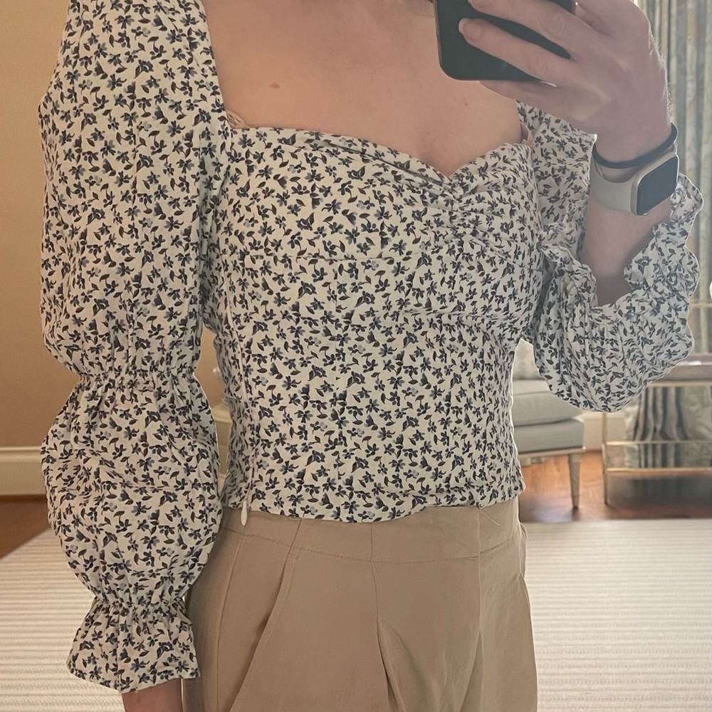 Floral peasant top